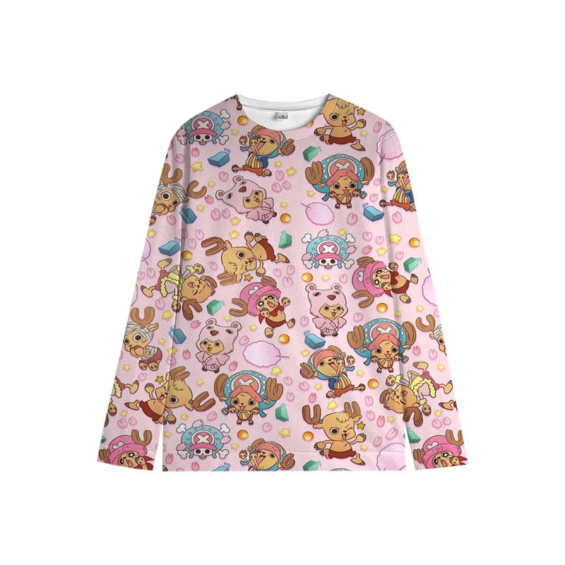 One Piece Luffy свитер Chopper Boys Girls Милая толстовка Zoro Sanji Kids Family Новогодние толстовки с круглым вырезом