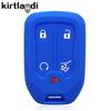 Silicone Car Key Cover Case for GMC Yukon XL Sierra Terrain Acadia for Chevrolet Tahoe 2015-2020 Remote Keyless Holder Keychain