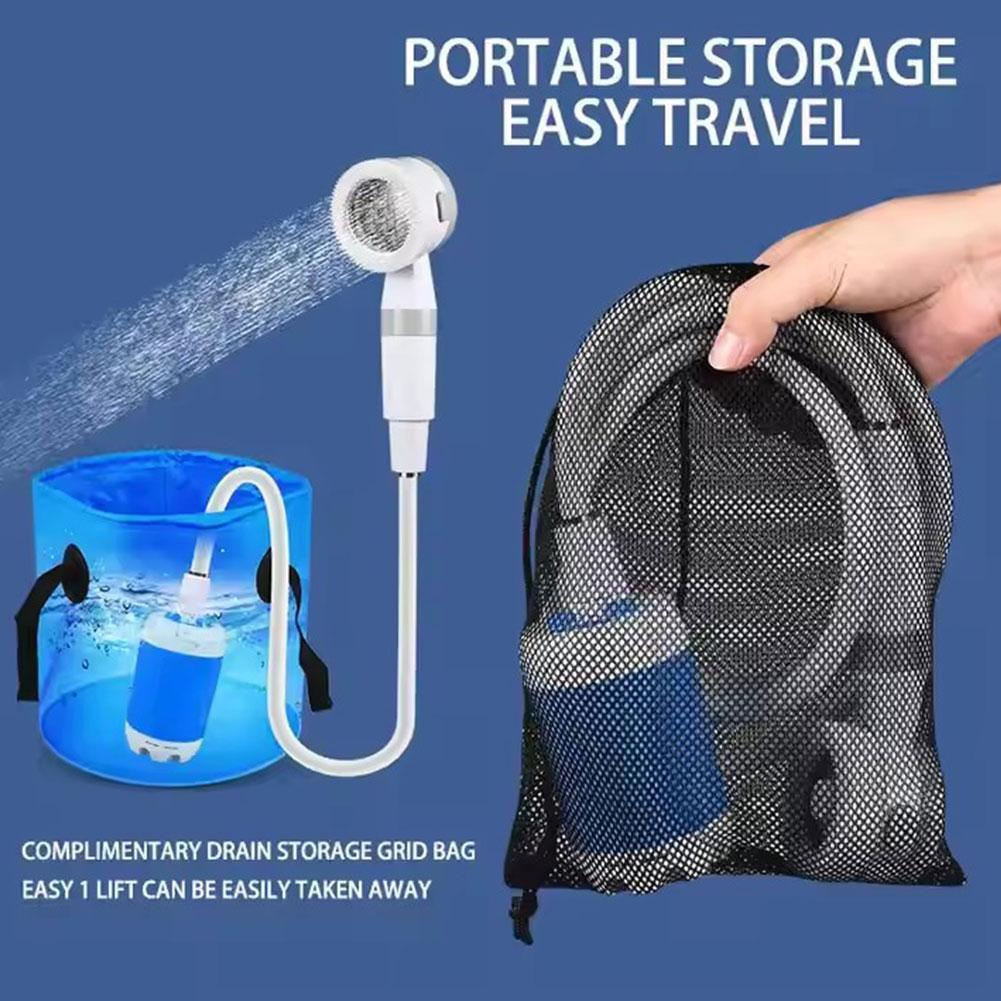 Portable Outdoor Camping Shower Electric Shower Pump IPX7 Waterproof Rechargeable Battery Powered For Camping Hiking Traveling