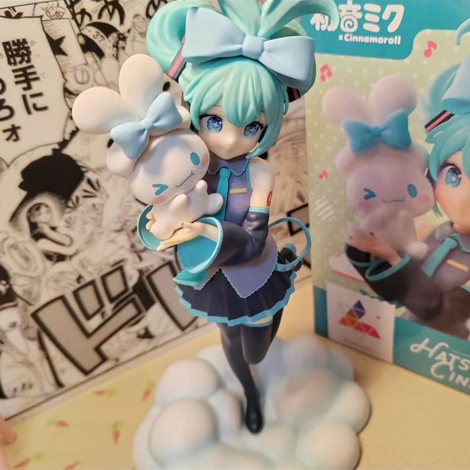 Hatsune Miku X Cinnamoroll Collaboration Figure Set Cute Anime Collectible Model Toys 2 Styles for Fans