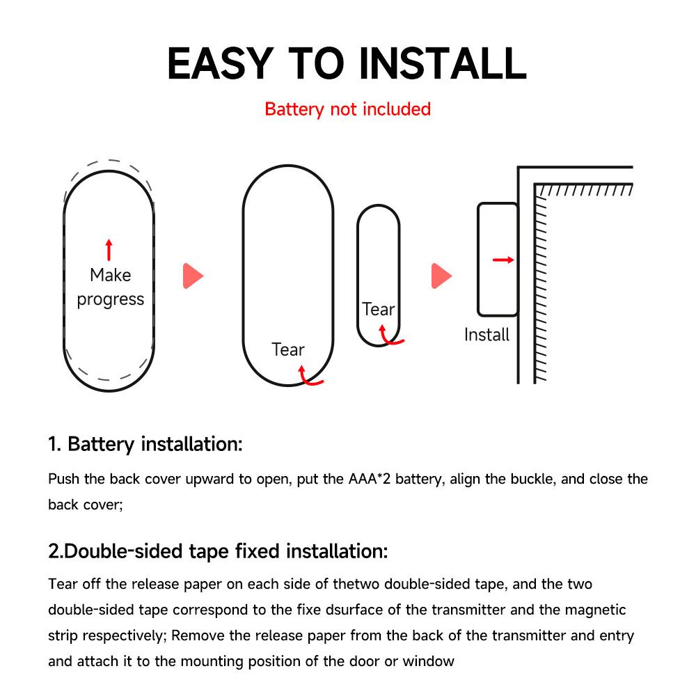 Doors and Windows Sensor Sound Light Alarm Home Safe Anti theft Wireless Door Magnetic Sensor 130DB Volume Window Open Reminder