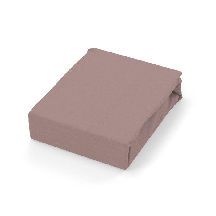 Drap plat en coton 57 fils 260x300 cm UNI vieux rose, par Soleil d'ocre