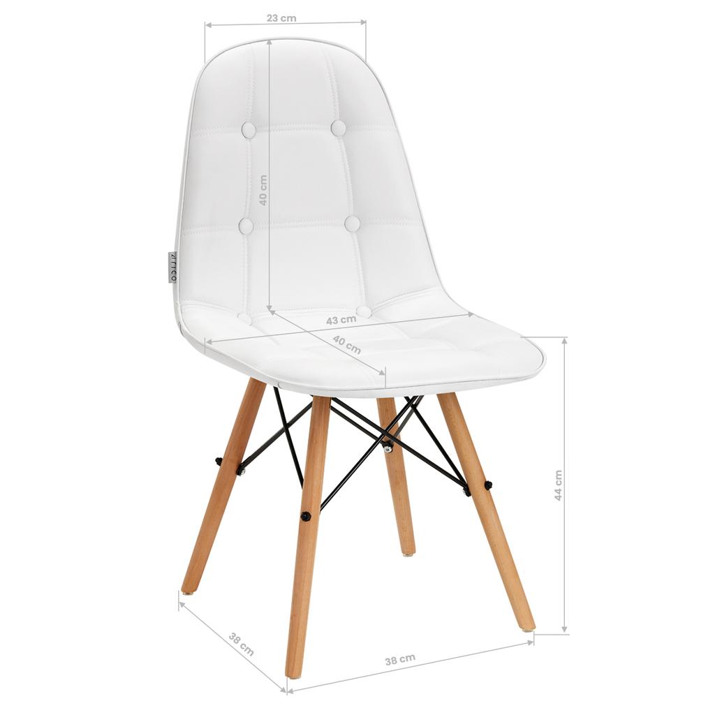 4Rico Krzesło Skandynawskie Qs-185 Eco Skóra Białe