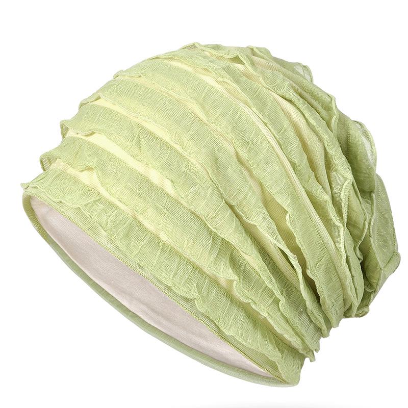 Women's Breathable Thin Cotton Pullover Hat - Spring/Summer Headscarf, Confinement, Sleep, and Outdoor Leisure Cap.
