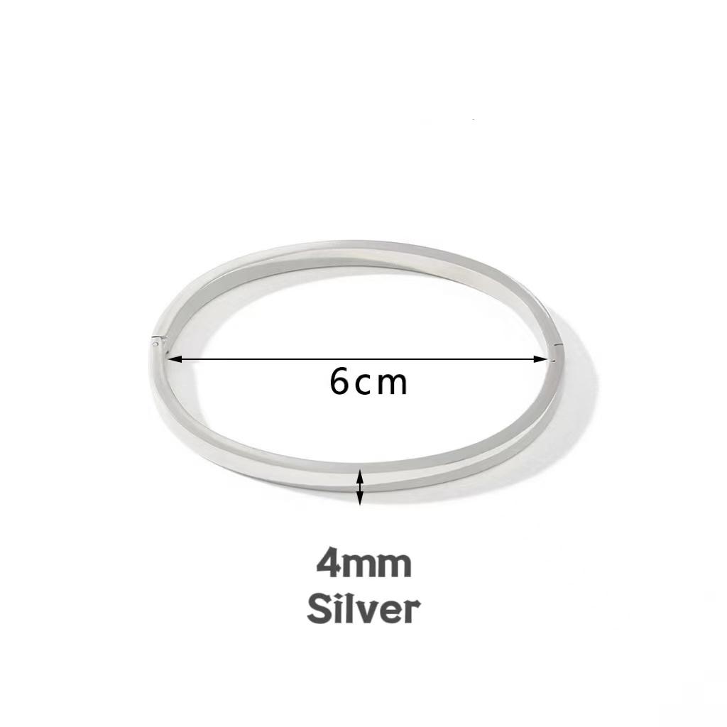 Minimalist Stainless Steel Pure Gold Plated Plain Pattern Bracelet for Women Simple Stackable Bracelets Jewelry Gift for Men Her