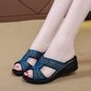 2024 Ladies Shoes Home Slippers Women's Summer Casual Slippers Women Crystal Shoes Women Platform Wedges Solid Hollow Slides