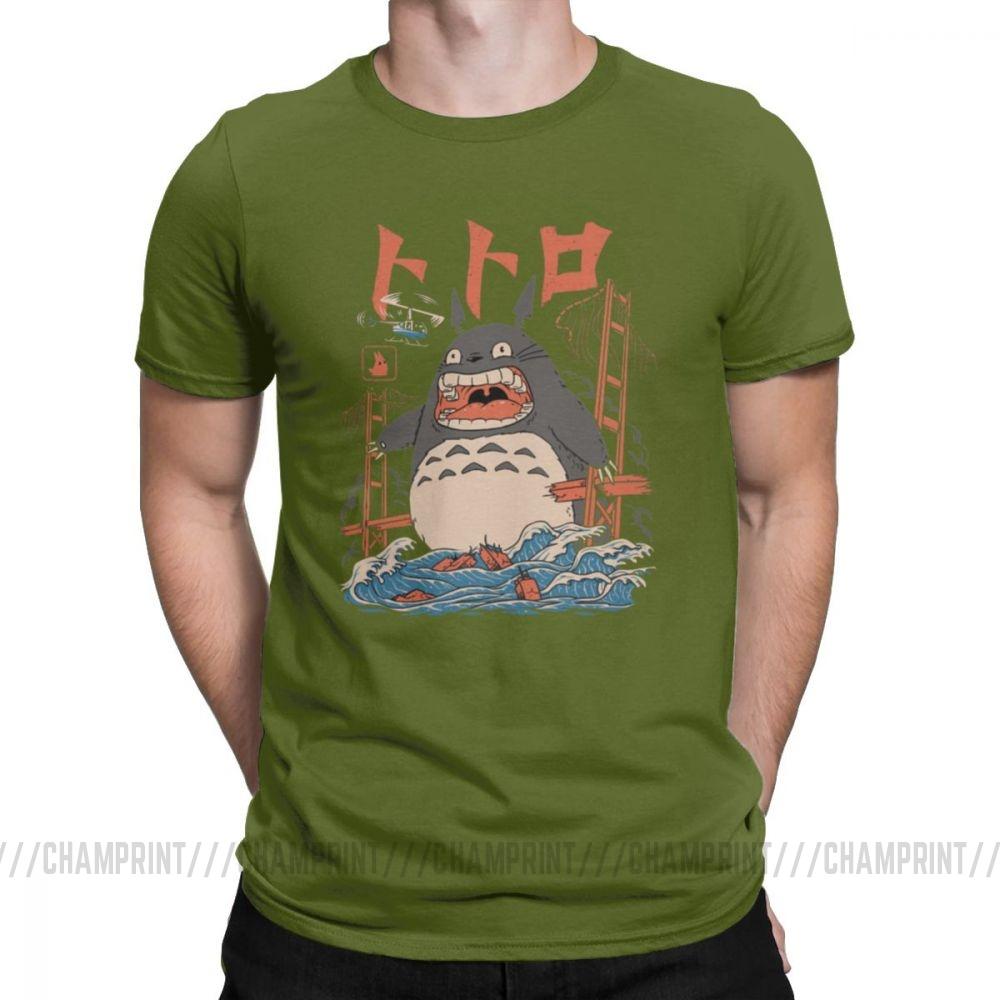 Novelty The Neighbor S Totoro Attack T Shirts Men Crewneck Cotton T Shirts Short Sleeve Tee