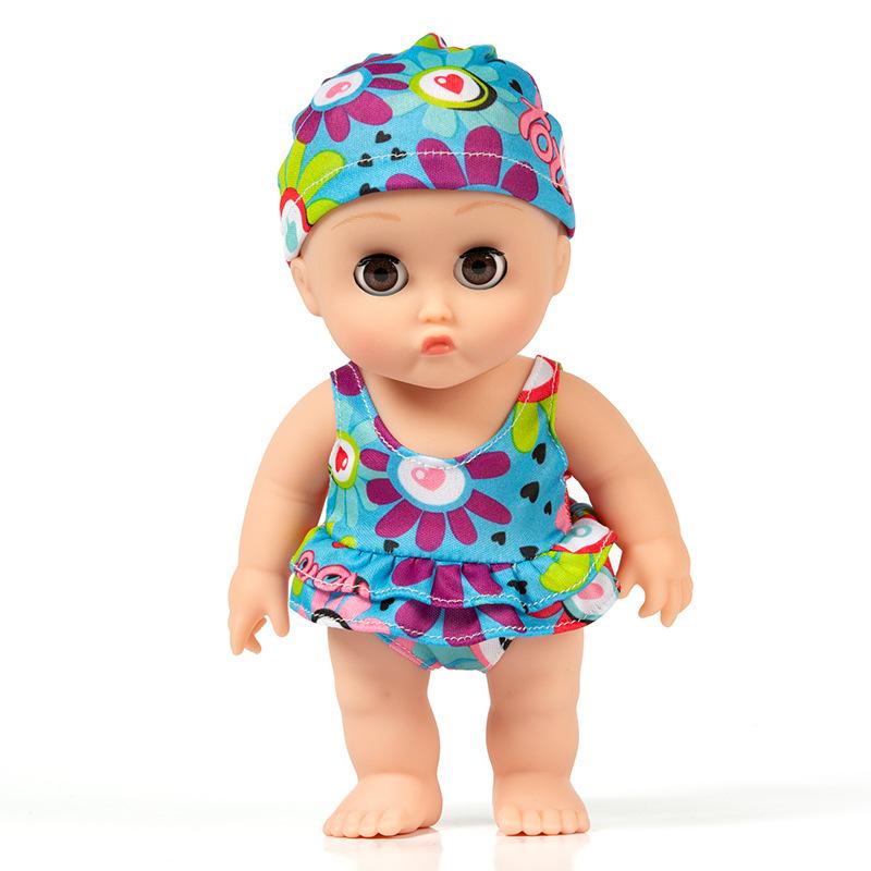 Swimsuit Pouting Mouth Simulation Doll Dress-up Vinyl Doll Toy Soothing Baby Bath Doll