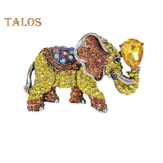 Брошь-булавка в виде слона со стразами для женщин, блестящая булавка в виде животного, кубический цирконий, ювелирные изделия, аксессуары для шляп, костюмов, рюкзаков, одежды