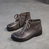 Модная GKTINOO 2025 Осень/Зима Новые Ретро Универсальные Ботинки на Плоской Подошве Удобные для Поездок Повседневные Женские Туфли из Натуральной Кожи