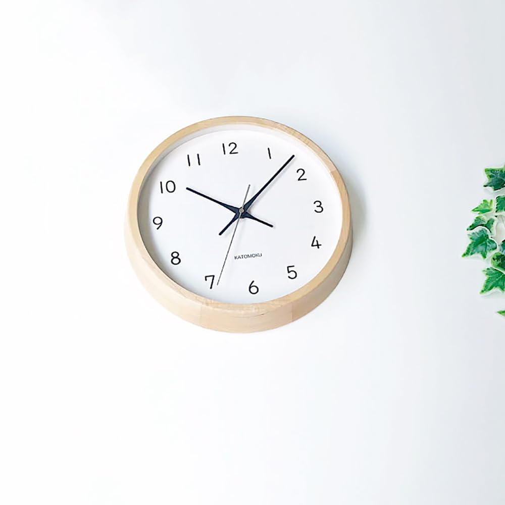 KATOMOKU Muku Clock 13 Maple Wall Clock Continuous Second Hand Radio H. km-104HMRCS 306mm (SKP Clock)