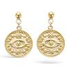 [R3846] - Gold Plated 'Ancient Greece' Earrings - 12 Mm