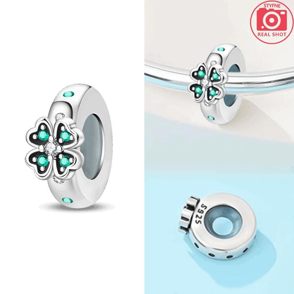 Подлинный медный кулон Маленький Гном Счастливый Четырехлистный Клевер Фигурка Животного Бусины-Шармы Совместимые с Браслетами DIY Украшения Подарок Аксессуар