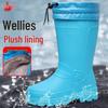 Зимние дождевые сапоги из ЭВА с флисовой подкладкой, утолщенные, морозостойкие и теплые сапоги 887B, шнурок, хлопок, масло- и износостойкий