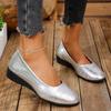 Spot 2025 Spring New Flat-soled Single Shoes Large Size Women's Lazy Shallow Mouth Soft-soled Doudou Shoes