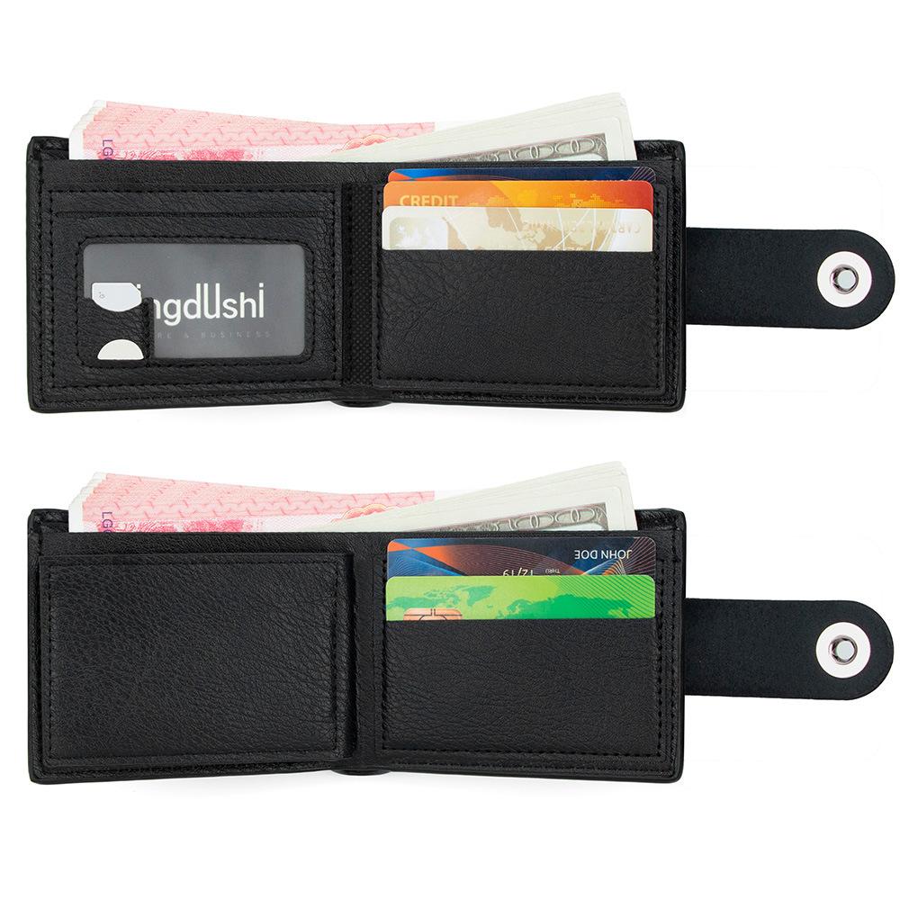 Мужской кожаный кошелек с RFID-защитой, двускладной, короткий, держатель для карт, отделение для монет, застежка на кнопку, винтажный пэчворк, кошелек