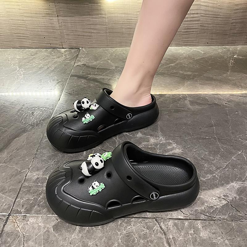 Men's Women's Baotou Platform Trend Heighten Hole Shoes Outdoor Non Slip Lightweight Comfortable Sandals Lovers Hawaii Casual Half Shoes