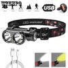 LED Headlamp USB Rechargeable Mining Lamp Outdoor Night Fishing Lighting Lamp Maintenance Work Light Strong Light Headlamp
