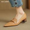 2024 New Basic Pumps for Women Genuine Leather Office Shoes Woman High Heels Soft Pointed Toe Casul Shoes Female Heels Pumps