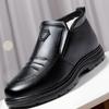 Хлопковые ботинки зимние новые кожаные водонепроницаемые бархатные утолщенные мужские хлопковые ботинки с покрытием для ног толстая подошва нескользящая и износостойкая хлопковая обувь для папы
