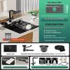 40&36 black quartz single sink with liftable pull-out faucet set