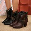 Women's Boots, Women's Shoes, Thick Heels, Large Size, Belts, Short Boots, Single Boots