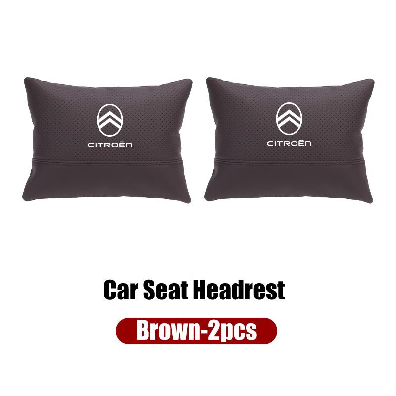 Car Seat Hanging Headrest Leather Neck Pillow Head Protector Accessories For Citroen C4 C3 C5 C1 C2 C-Elysee Berlingo Picasso