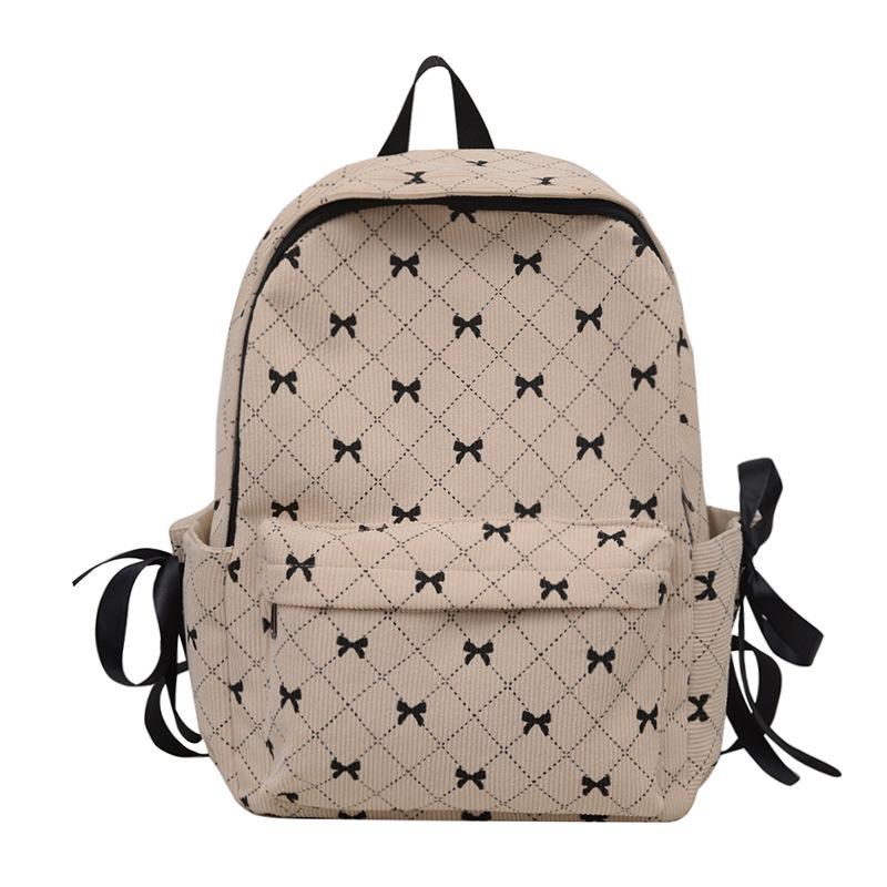 Women's Bowknot Corduroy Casual Backpack – Versatile Fall/Winter  Style