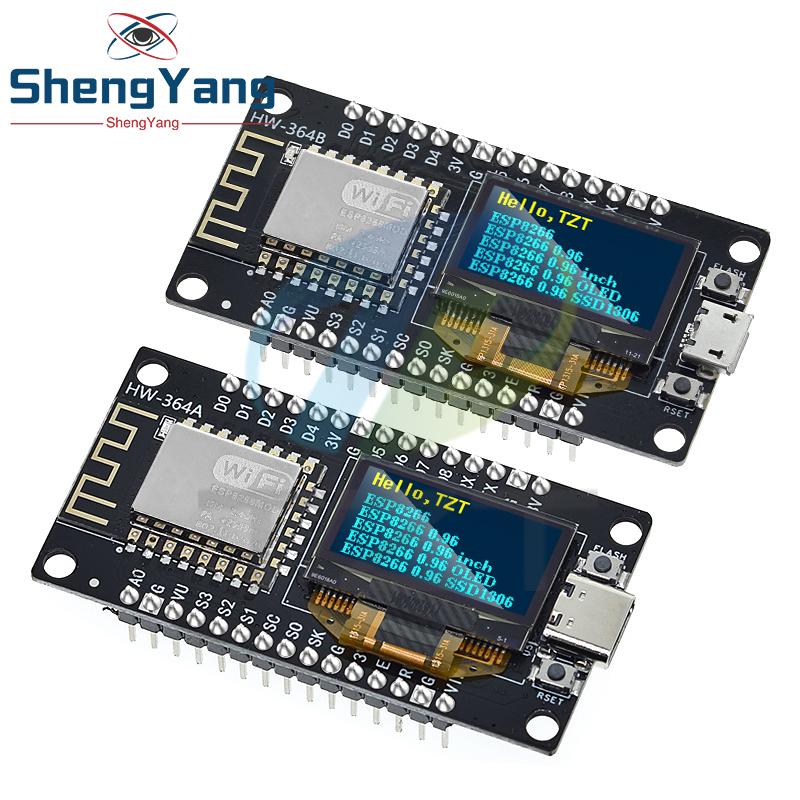 TZT 1 шт. Плата разработки NodeMCU ESP8266 с 0,96-дюймовым OLED-дисплеем CH340G Модуль ESP-12F USB TYPE-C Для Arduino/Micropython