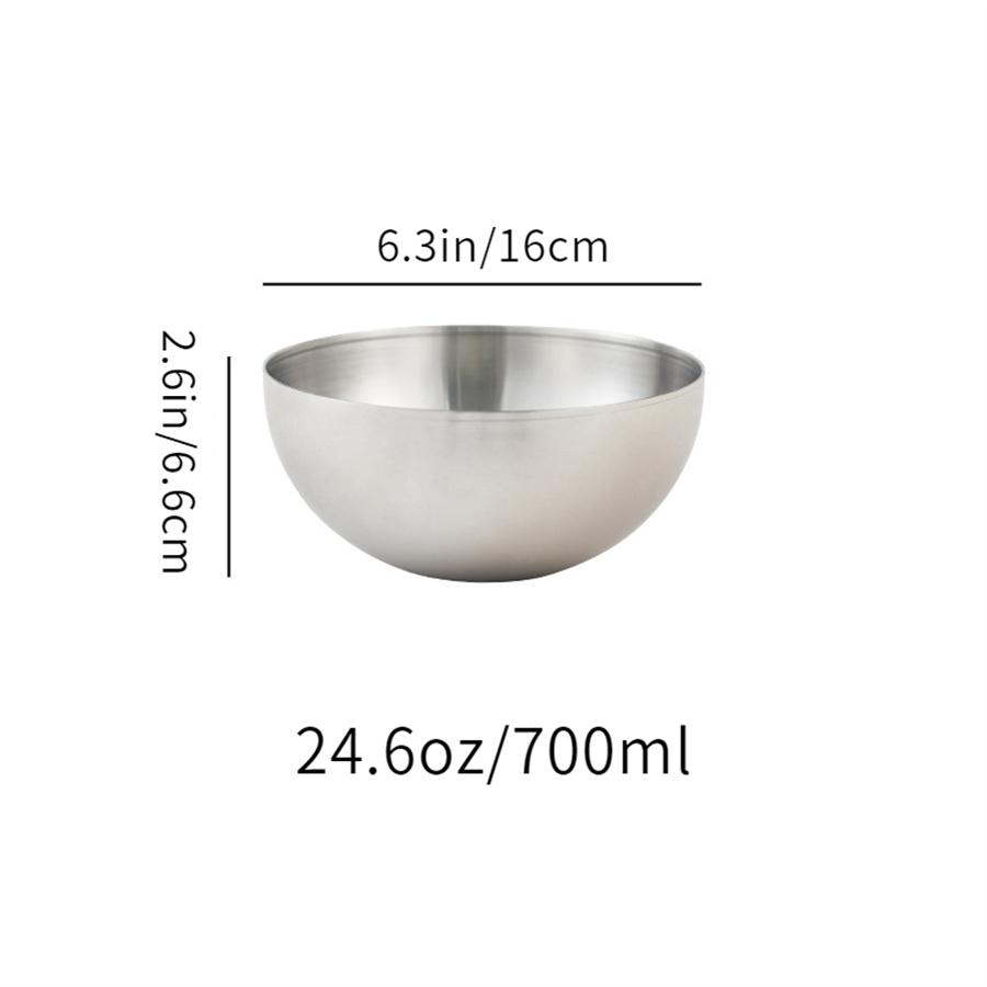 17-25cm Stainless Steel Gold And Silver Salad Bowl Rice Noodles Lamian Noodles Bowl Kitchen Tableware Food Container