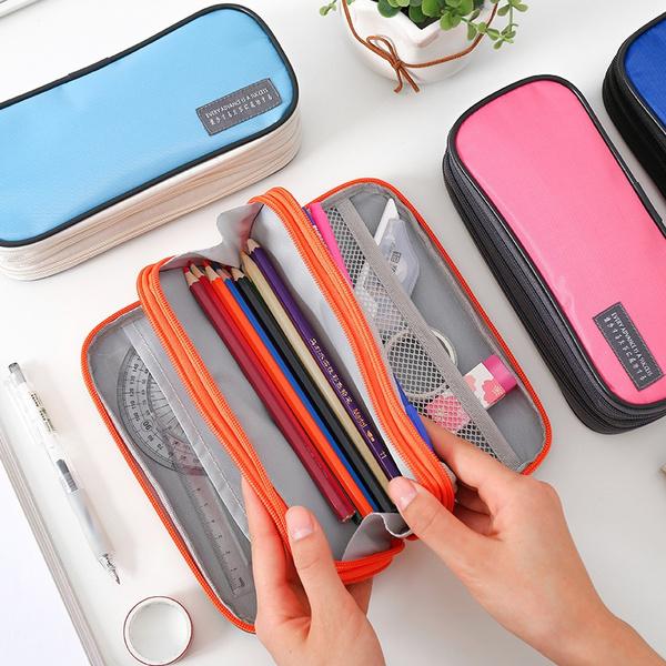 Multifunctional Three-layer Pencil Case Student Creative Waterproof Stationery Large-capacity Storage Bag