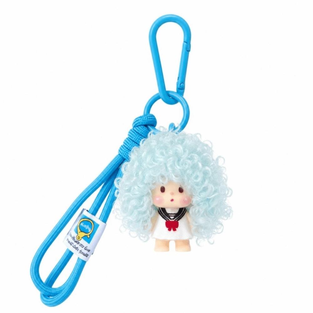 Cartoon Curly Hair Doll Keychain Pendant Soft Doll Bag Charm Cute Doll Keychain Party Favors