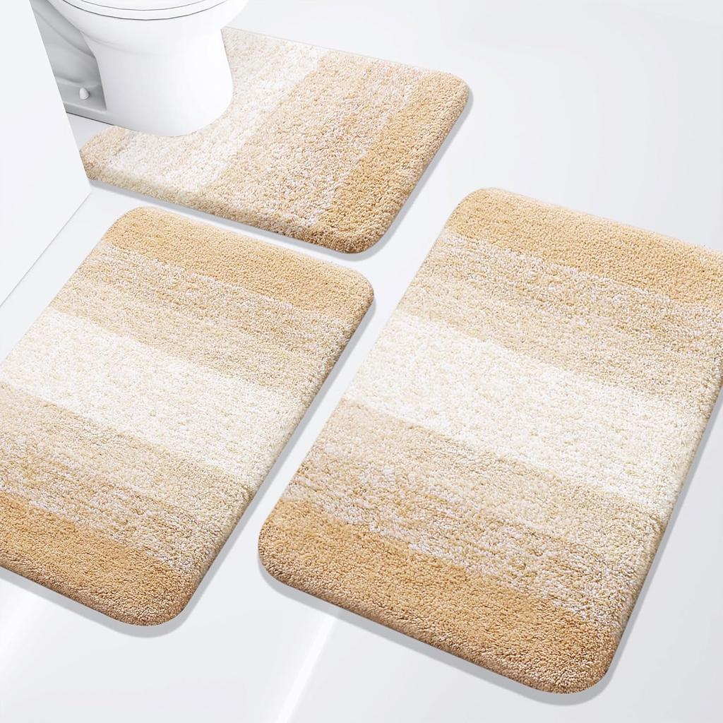Набор ковриков для ванной 3 штуки, Очень мягкие и впитывающие коврики для ванной, Машинная стирка и сушка ковриков для ванной для ванной комнаты, туалета