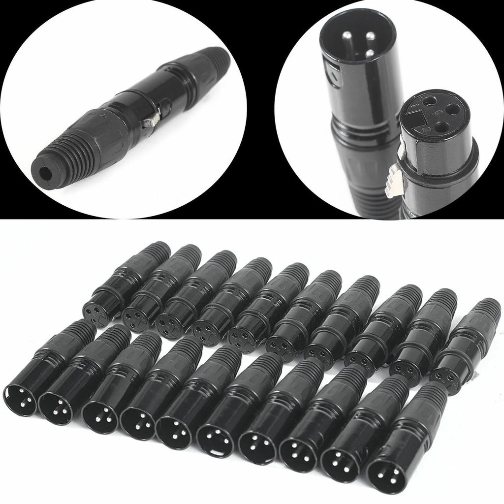 10 пар XLR/DMX 3-контактные аудиокабели для микрофона, разъемы штекер/розетка, MIC SnakePlug, разъемы кабеля