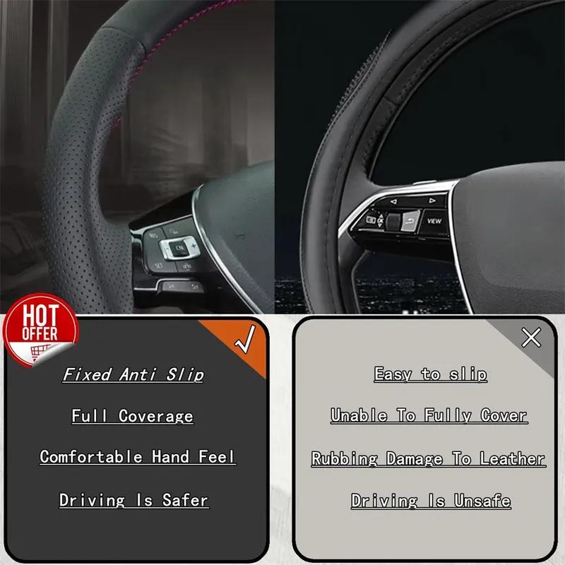 Car Steering Wheel Cover For Toyota Yaris GR    Suede Leather Non-Slip And Soft Car Interior Accessories