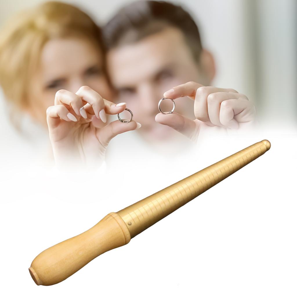 Инструмент для изменения размера и ремонта колец Алюминиевый сплав Металлическое кольцо Круглитель с деревянной ручкой Для ремонта ювелирных изделий 23см