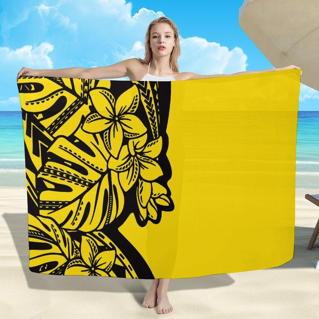 Summer Lightweight Women'S Sarong Shawl Polynesian Customizable Pattern Beach Essential Sun And Windproof Cape