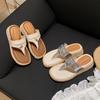 Grape Mother's New Summer Models Have a Height Increase of 5.5cm~ Thick-bottomed Tassel Buckle Clip Foot Herringbone Grass Woven Cool Slippers for Wom