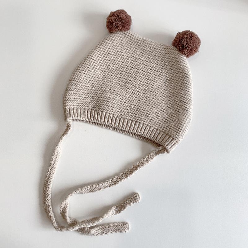 Winter Spring Crochet Baby Hat Soft Pompom Infant Girls Boys Cap Beanie Solid Color Kids Knitted Warm Ear Protection Bonnet Hat
