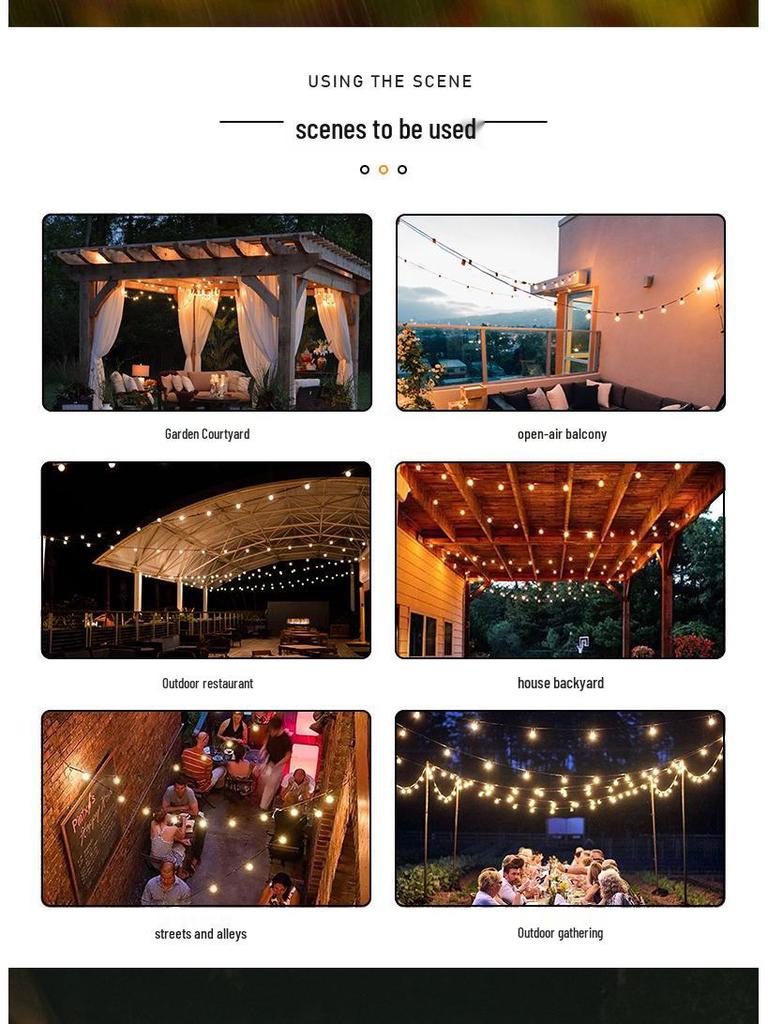 Светодиодные гирлянды G40 в виде глобусов для украшения палатки для кемпинга на открытом воздухе и ночного рынка, 220 В