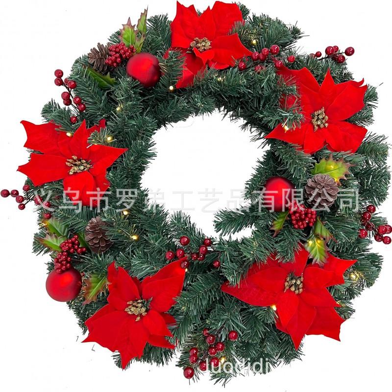 Christmas Wreath Door Hanging Decor Home Mall Window Party Festive Simulation Ornament