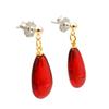 Nausicaa Freiren Earrings Amber Stud Titanium Earrings Ruby Red Amber Red Teardrop Metal Allergy No [Kohakuya] Women's 3121b_s