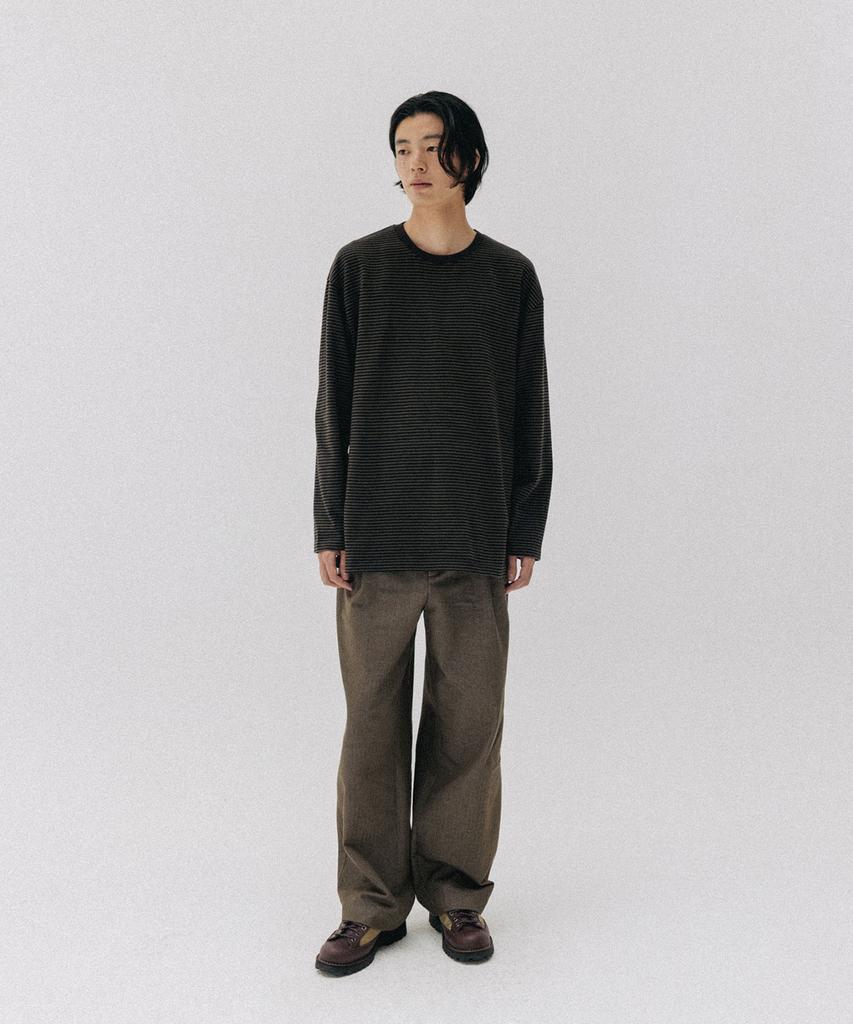 BLANKROOM Pencil Stripe Long Sleeve Tee_Shade Olive