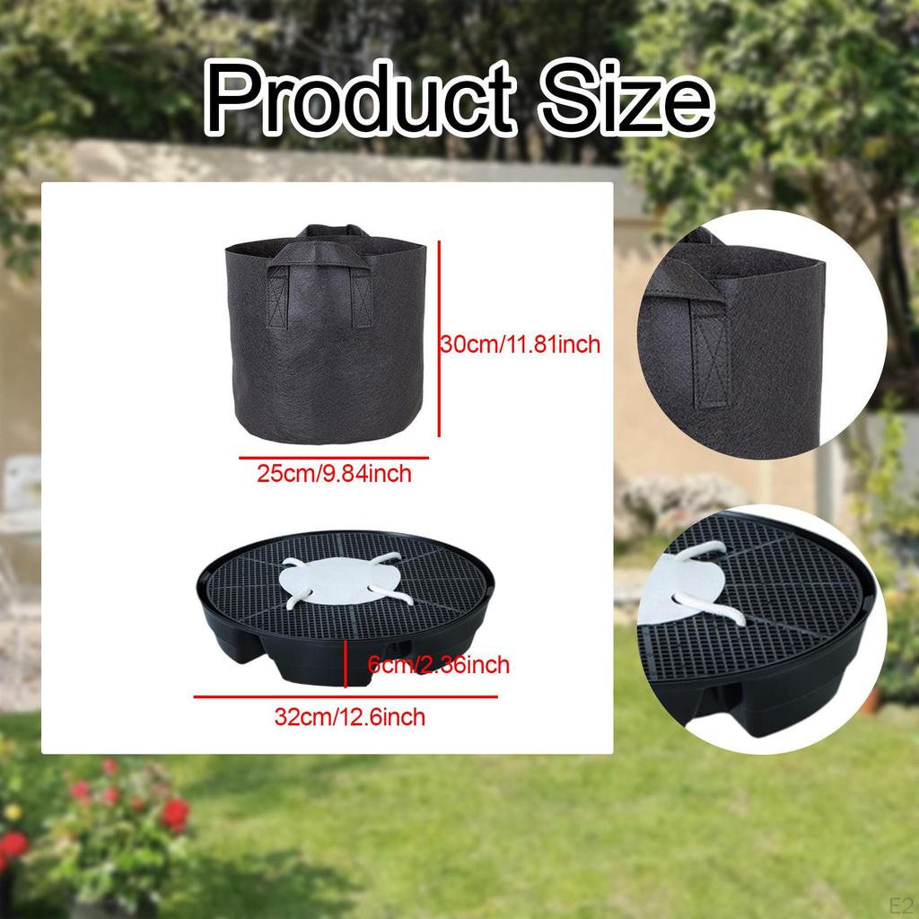 4 Pieces Self Watering Plant Saucers Automatic Fabric Pot Base Elevated Saucer Stand