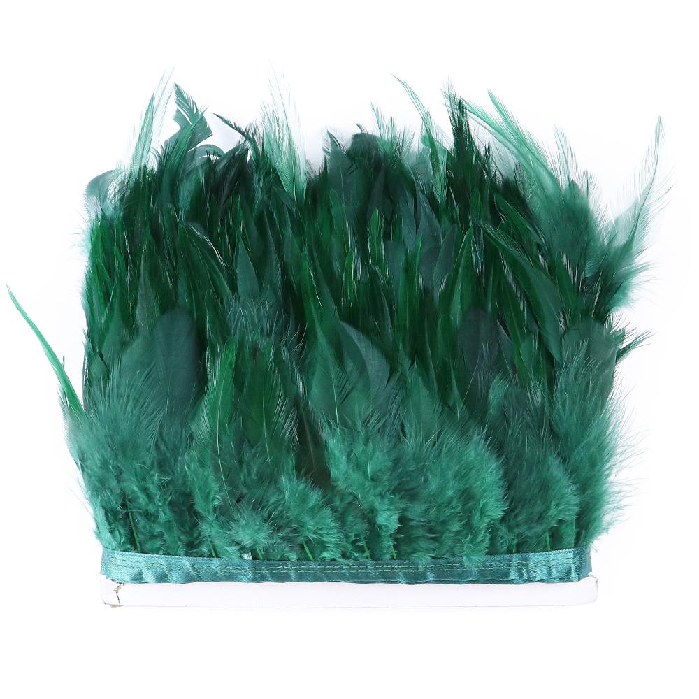 Feather4-6inch High Quality Chicken Feathers Trim Fringe 1meter Mint Green Rooster Feather Ribbon Wedding Dress Creative Crafts Plumes