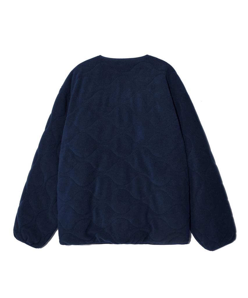 Стеганая флисовая куртка Yale Embroidery Dan без воротника_Темно-синий