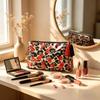 PVC Striped Makeup Bag with Tassel Zipper Waterproof,Large-Capacity,Portable Cosmetic Organizer &Toiletry Bag for Outdoor Travel