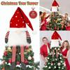 Christmas Tree Topper Plush Christmas Decorations Holiday Home Décor with Plaid Hat