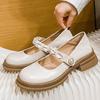 Модные туфли с круглым носком и бантом в стиле Лолита JK, женские туфли на толстой подошве с ремешком на щиколотке, туфли Мэри Джейн на плоской подошве 41-43, большие размеры, оксфордские мокасины, женская обувь