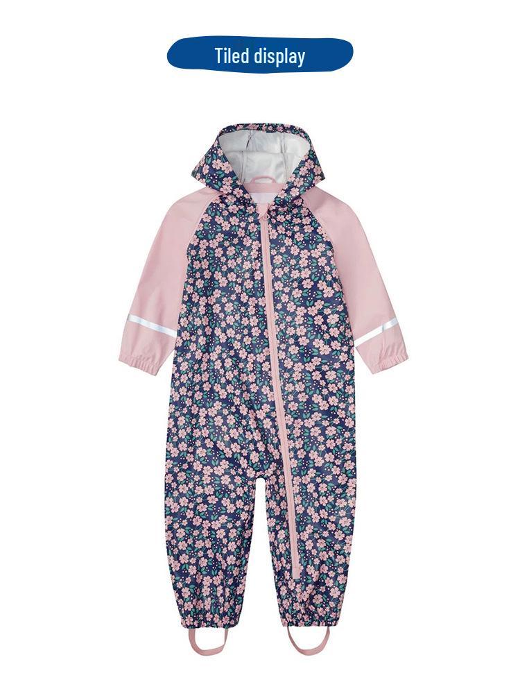 Детский дождевик-комбинезон: Водонепроницаемое пончо «все в одном» для мальчиков и девочек - Идеально для школы и игр на свежем воздухе